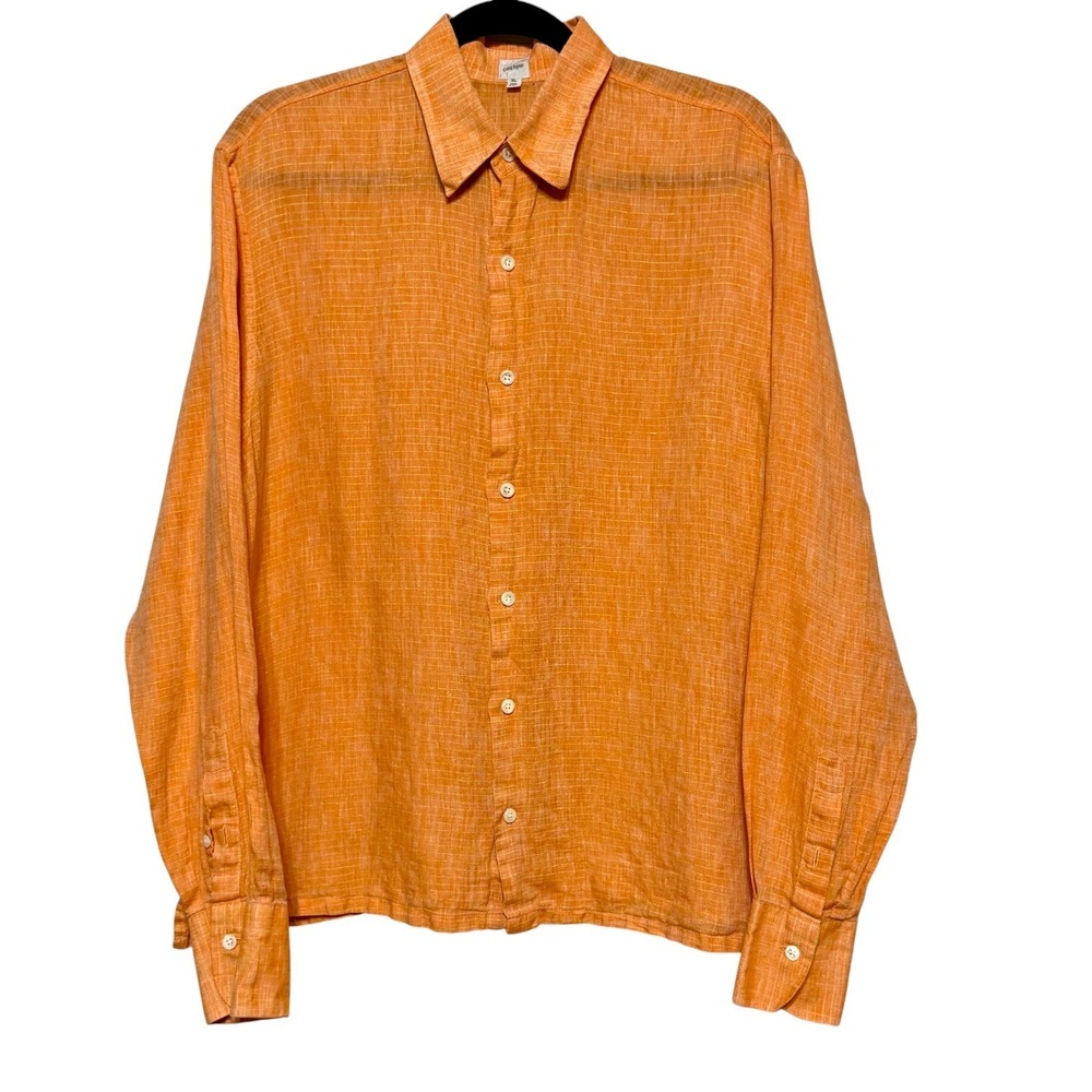 Craig‎ Taylor 100% Linen Button Up Shirt Mens Sz XL Quiet Luxury Coastal Classic